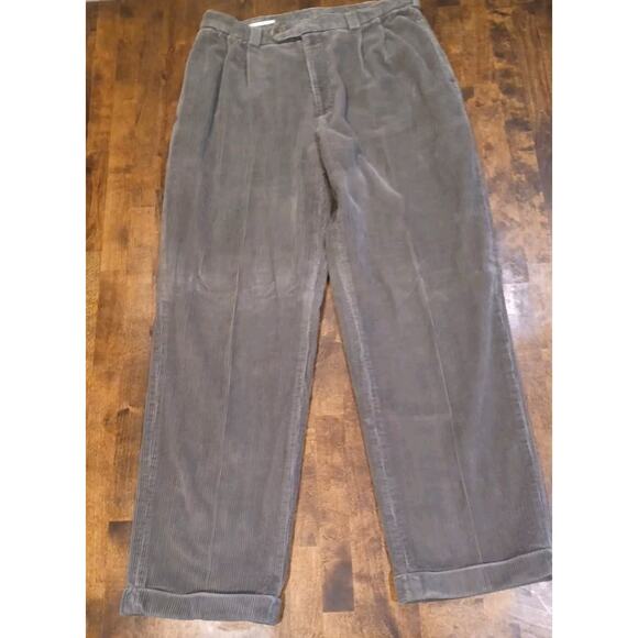 Perry Ellis men’s dark charcoal Heavy Warm 100% Cotton corduroy 33×32 pants - Picture 2 of 8